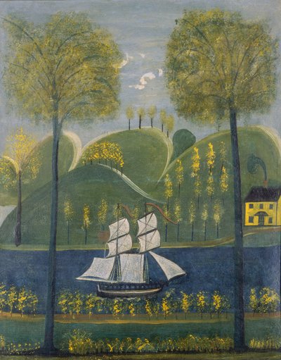 A toda a vela, segundo quartel do século XIX (óleo e caseína () sobre estuque e ripa) de William Stephen Coleman