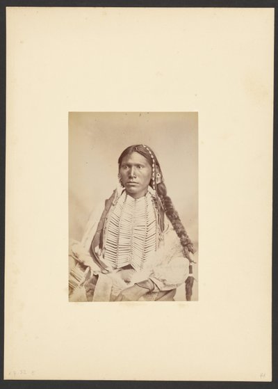 Bravo Kiowa em traje de guerra [provavelmente Koi-khan-hole] de William Stinson Soule