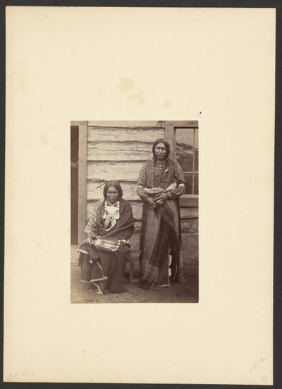 Filhos do chefe Arapaho, Pequeno Corvo [Pequeno Urso e Escudo, provavelmente no Campo de Abastecimento] de William Stinson Soule