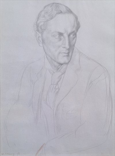 Retrato de Sir Henry John Newbolt (1862-1938) poeta, 1898 (silverpoint no papel) de William Strang