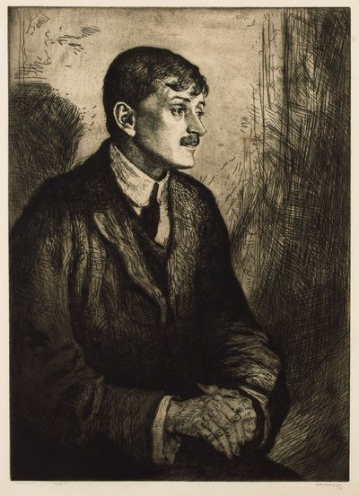 Retrato do Poeta John Masefield 1878-1967. de William Strang
