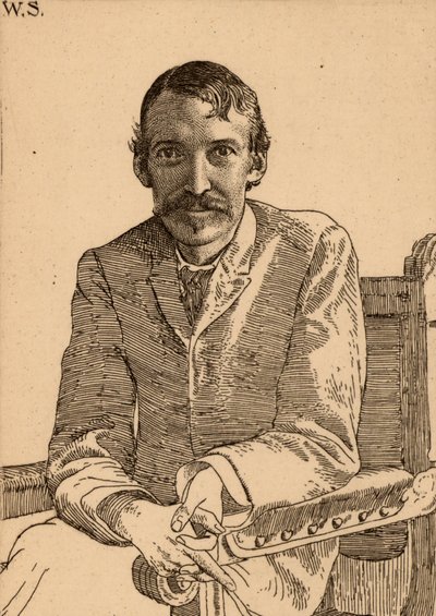 "Robert Louis Balfour Stevenson (1850-1894) Escritor escocês de William Strang