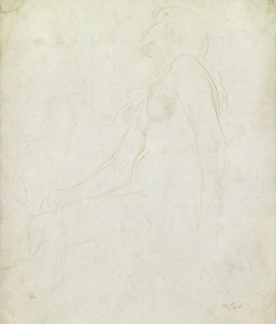 Estudo de um nu (goldpoint no papel) de William Strang