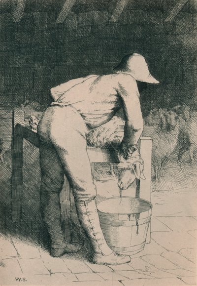 O açougueiro e as ovelhas, c1916 de William Strang