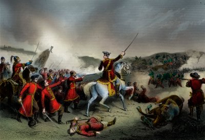 Batalha de Pultowa, Grande Guerra do Norte (impressão) de William T. Hulland