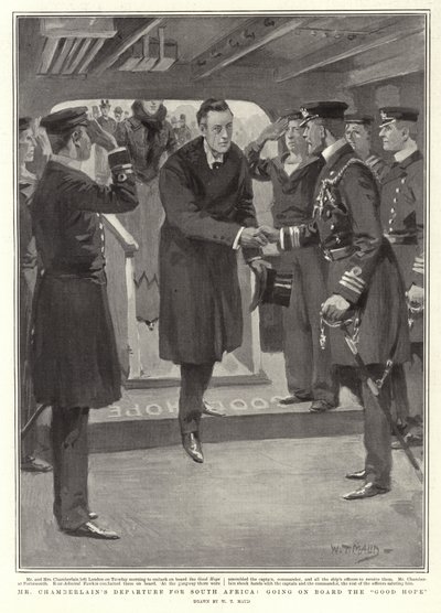 Partida do Sr. Chamberlain para a África do Sul, indo a bordo da Boa Esperança de William T. Maud
