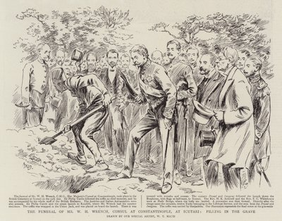 O Funeral do Sr. WH Wrench, Cônsul em Constantinopla, em Scutari, Preenchendo o Túmulo de William T. Maud