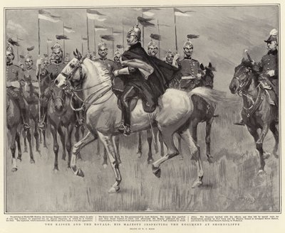 O Kaiser e os Royals, Sua Majestade inspecionando o regimento em Shorncliffe de William T. Maud