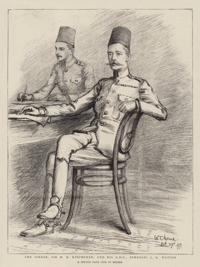 O Sirdar, Sir HH Kitchener, e seu ADC, Bimbashi JK Watson de William T. Maud
