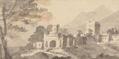 Paisagem Italiana com Castelo em Ruínas de William Taverner