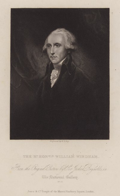 William Windham, político inglês Whig (gravura) de William Thomas Fry