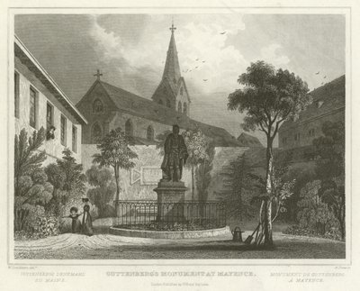 Monumento de Guttenberg em Mayence de William Tombleson