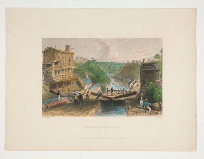 Lockport, Erie Canal, ilustração para Nathaniel Parker Willis de William Tombleson