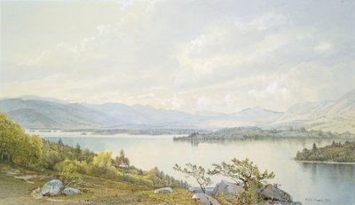 Squam do lago e as montanhas do sanduíche, 1872. de William Trost Richards