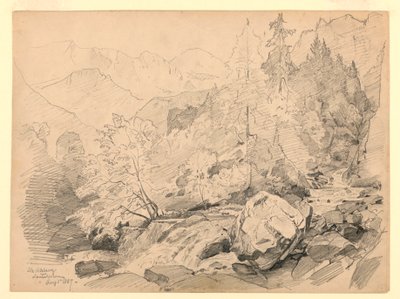 Paisagem, Stechelberg, Lauterbrunnen, Suíça de William Trost Richards