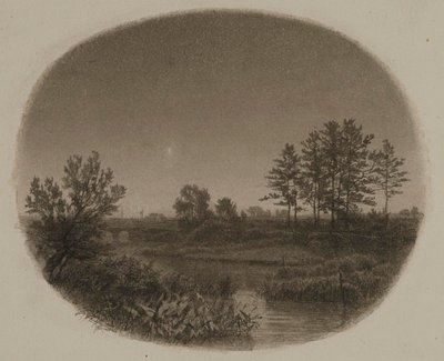 Paisagem fluvial com estrela da tarde de William Trost Richards