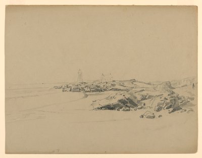 Estudo de beira-mar, Point Judith, RI de William Trost Richards