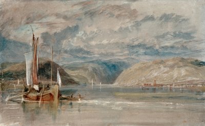 Rüdesheim, vista para o lago Binger de Joseph Mallord William Turner