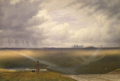 Stonehenge-A Showery Day, início do século XIX de Joseph Mallord William Turner