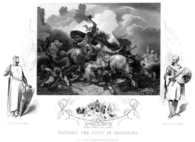 Rei Ricardo I 1157-119 na Batalha de Jaffa, 1192. de William Turner Davey