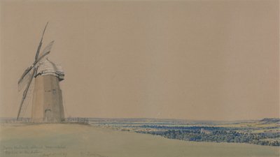 Tysoe Windmill and Church, Warwickshire de William Turner of Oxford