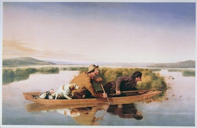 Caçadores de patos em Hoboken Marshes, Nova Jersey de William Tylee Ranney