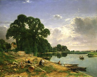 No Tamisa, c.1870 (óleo sobre tela) de William W. Gosling
