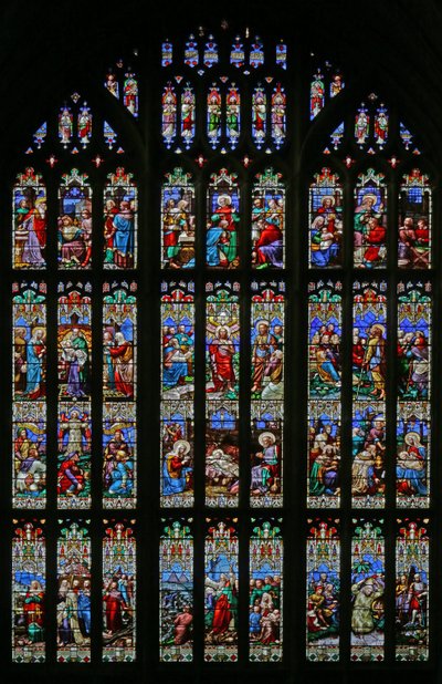 A Natividade e o tema do Baptismo, 1859 (vitral) de William Wailes