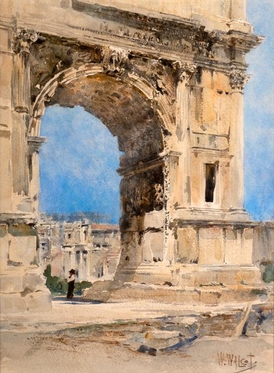 Arco de Tito, Roma (aguarela) de William Walcot
