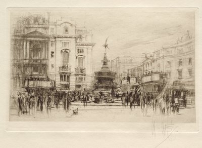 Piccadilly Circus, vista em direcção a Lower Regent Street, com o Criterion Theatre ao fundo de William Walcot