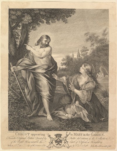 Cristo Aparecendo a Maria no Jardim, antes de 1766. de William Walker
