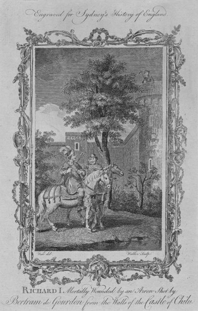 Richard I mortalmente ferido por uma flecha disparada por Bertram de Gourdon das muralhas do castelo de C de William Walker