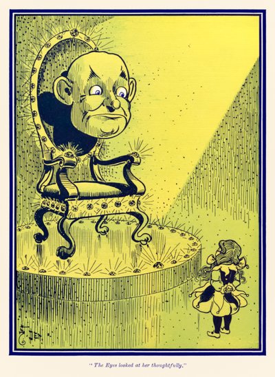 The Eyes olhou-a pensativamente. de The Wizard of Oz, de L. Frank Baum. de William Wallace Denslow