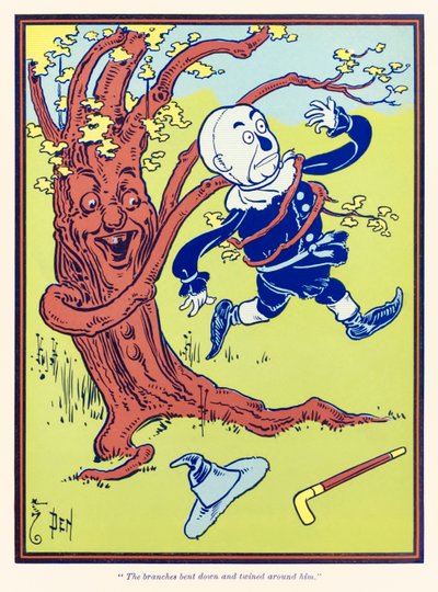Os ramos dobraram-se e torceram-se à sua volta. de O Feiticeiro Maravilhoso de Oz, de L. Frank Baum de William Wallace Denslow