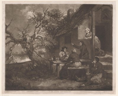 Homens conversando em uma pousada não. XIII Conversa de Marinheiros (título no objeto) de William Ward