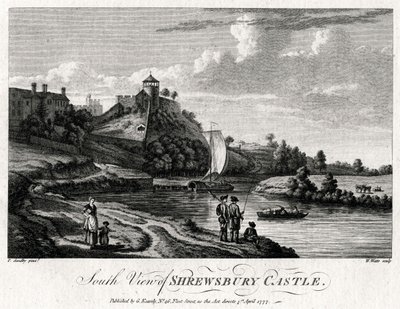 Vista sul do Castelo de Shrewsbury, Shropshire, 1777 de William Watts