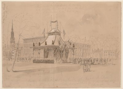 Edifício erigido para a receção do corpo do Presidente em Cleveland LCCN2004661243 de William Waud