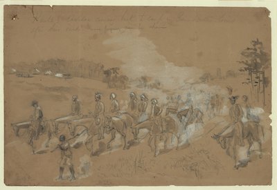 A Cavalaria de Kautz regressa ao acampamento nas linhas de Mordomos Generais após a sua incursão Resumo/médio de William Waud