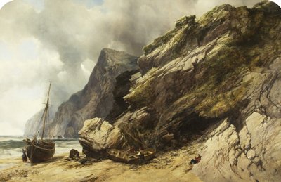 Cheyne Beach, Ilfracombe, c.1845 (óleo sobre tela) de William West