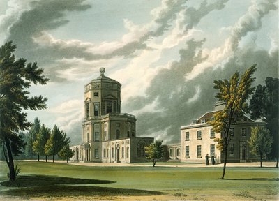 Exterior do Observatório Astronômico, ilustração da História de Oxford, gravada por Joseph Constantine Stadler (fl.1780-1813) pub. por R. Ackermann, 1813 (aquatinta) de William Westall