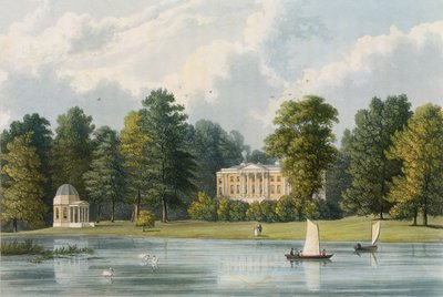 Hampton House, gravado por Richard Gilson Reeve (1803-89), publicado em 1828 de William Westall