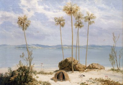 Vista do grupo de ilhas Edward Pellew, no Golfo de Carpenteria (Austrália), Territórios do Norte, dezembro de 1802, durante a expedição de Matthew Flinders (1774-1814) no Investigator, entre 1801 e 1803, com o objetivo de cartografar as terras do sul, de William Westall