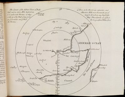 Mapa do Sudeste de Inglaterra de William Whiston