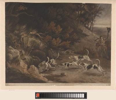 Caçadores e cães de caça à raposa
Caça à raposa (título sobre o objecto) de William Whiston Barney
