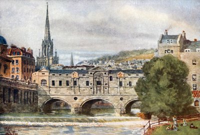 Banho, Ponte Pulteney (cor litho) de William Wiehe Collins