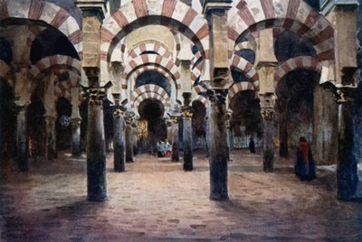 Córdoba, interior da Mesquita (cor litho) de William Wiehe Collins