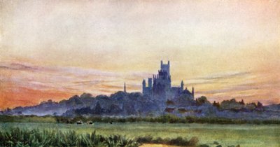 Ely from the Fens (cor litho) de William Wiehe Collins
