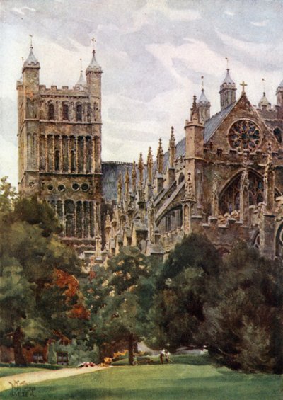 Exeter dos Jardins do Palácio (cor litho) de William Wiehe Collins