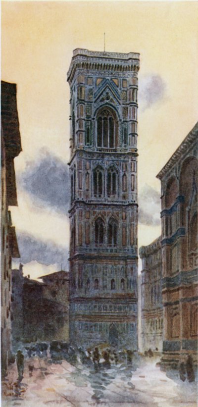 Florença. O Campanile (cor litho) de William Wiehe Collins