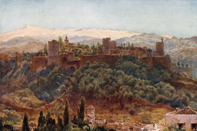 Granada, a Alhambra (lito a cores) de William Wiehe Collins